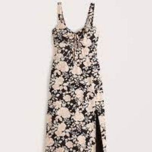 Abercrombie & Finch Cinch Front Midi Floral Dress